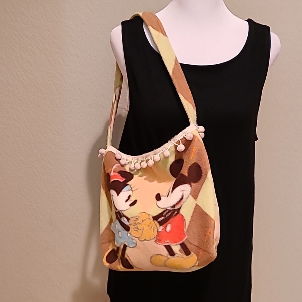 Handcrafted Mickey and Minnie Mouse Motif Purse